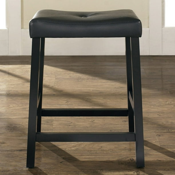 Crosley Crockett 24 in. Upholstered Saddle Seat Counter Stool Set of 2