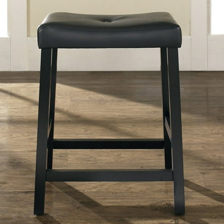 - Crosley Furniture Upholstered Saddle Seat Bar Stool with 24