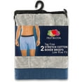 thumbnail image 3 of Fruit of the Loom Men's Cotton Stretch Boxer Brief Pack of 2, Black/Gray, Small, 3 of 5
