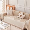 Smuge Sofa Cover, Couch Cover Protector Slipcover L Shape Sofa towel Furniture Cover for Dogs Cats Home Decor (71"x 118", Beige)
