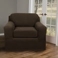 thumbnail image 5 of Mainstays Pixel 2-Piece Stretch Chair Slipcover, Chocolate Brown, 5 of 9