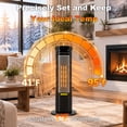 thumbnail image 2 of Space Heaters for Indoor Use, 26" PTC Electric Heater with Remote, 1500W Fast Heating 12ft/s, 75° Oscillation, 1-12H Timer, Space Heater for Large Room, Bedroom, Home Office, 2 of 7