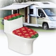 thumbnail image 6 of HELLHERO Snowflake Bathroom Toilet Cover Set 2 Pcs Set Fashion Holiday Dressing for Bathroom Home, Adjustable, 6 of 8