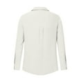 thumbnail image 7 of Bmawag Spring Tops for Women Plus Size Long Sleeve Turndown Collar Solid Color Lightweight Tops Blouses Women Casual Fashion Loose Leisure Tops White XXL, 7 of 7