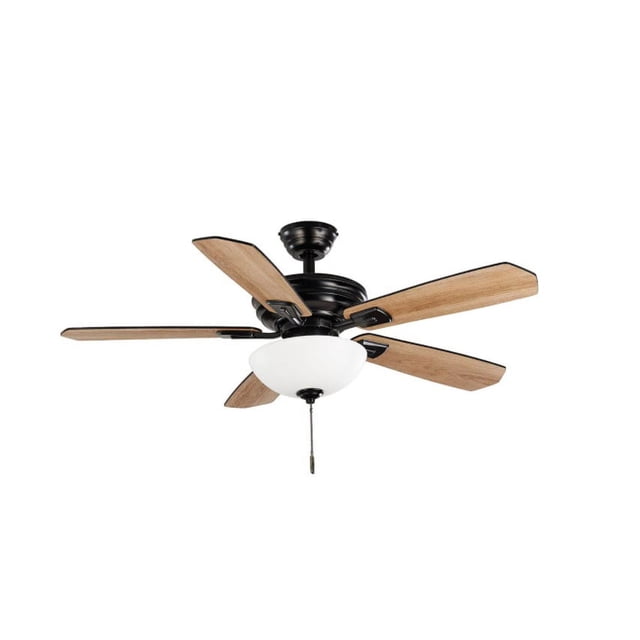 Hampton Bay Wellston II 44" Indoor LED Matte Black Ceiling Fan with Light Kit