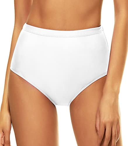 white full coverage swim bottoms