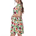 thumbnail image 2 of Vsdgher Légumes pour Femmes Été 2025 Robes Midi Décontractées Légères Manches Courtes Col Rond Robe de Plage, 2 of 6