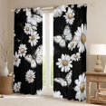 thumbnail image 2 of Homewish Groovy Daisy Flower Blackout Curtains Set of 2 (52x84 Each), Rustic Butterfly Window Curtains, Black White Curtains and Drapes, Curtains and Drapes Decor, 2 of 5