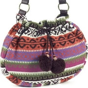 Patterned Cable Knit Shoulder Bag