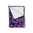 thumbnail image 2 of Geometric Soft Flannel Fleece Blanket, Triangle Grid Pattern Mosaic Tile in Lavender Plum Purple Amethyst Tones of Color, Cozy Plush for Indoor and Outdoor Use, 50" x 70", Multicolor, by Ambesonne, 2 of 6