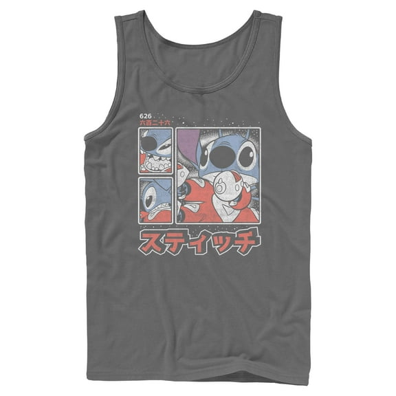 Mens Lilo & Stitch Comic Book Panels Tank Top
