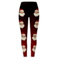 thumbnail image 4 of Fiaer Christmas Leggings for Women Santa Graphic Trendy Yoga Pants Plus Size Elastic Waisted Slim Fit Workout Trousers Red M, 4 of 5