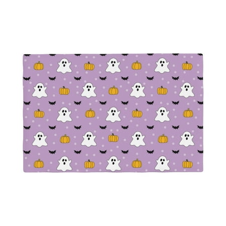 

Placemats Set of 4 / 6 pumpkin halloween ghost Placemats for Dining Table Indoor/Outdoors Heat Resistant Washable Placemats 18 x 12