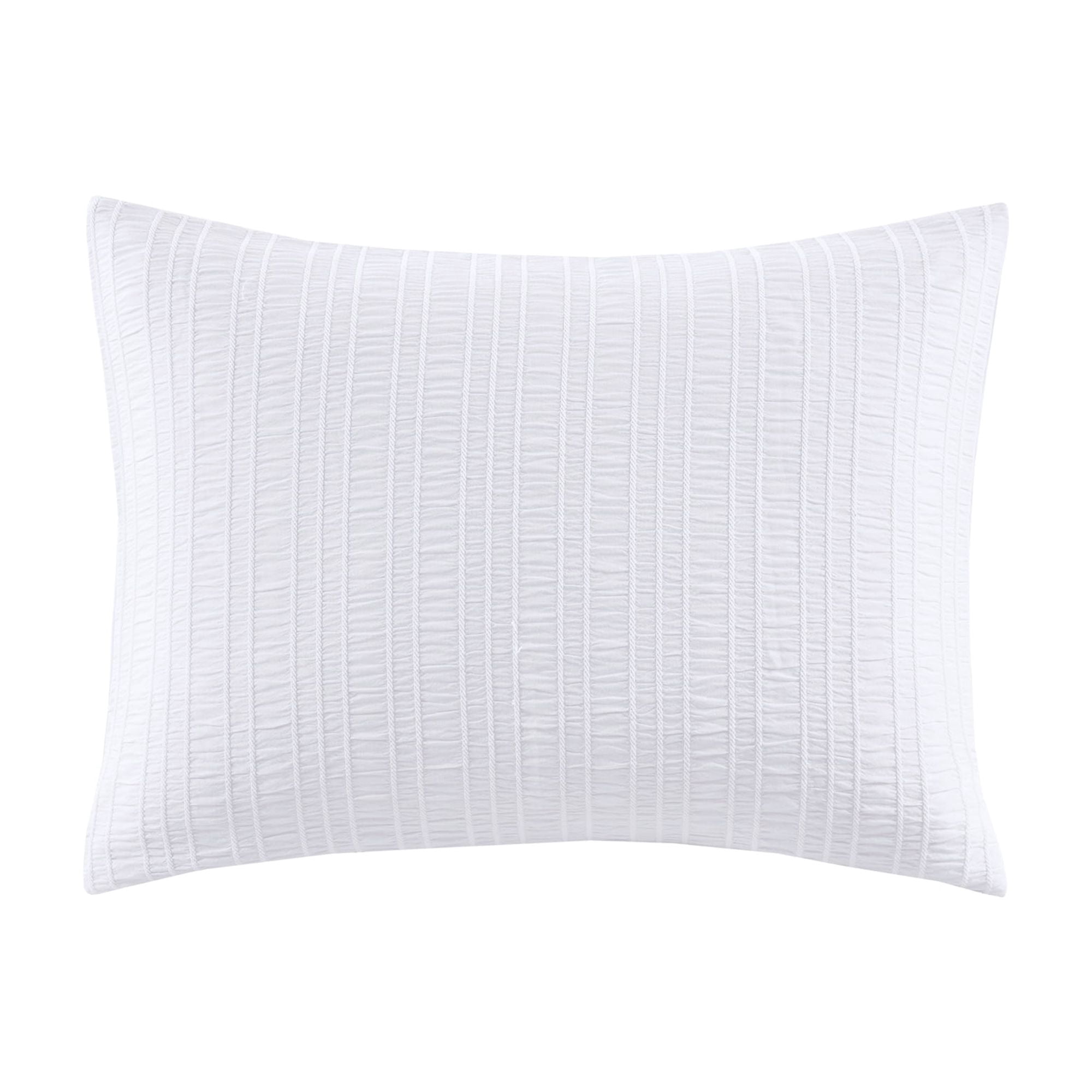 Mainstays 8-Piece Bed in a Bag Comforter Set with Sheets, White Seersucker, Twin/TwinXL