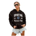 thumbnail image 2 of Women's Gameday Couture  Black Sporting Kansas City Catch the Vibe Studded Pullover Hoodie, 2 of 5