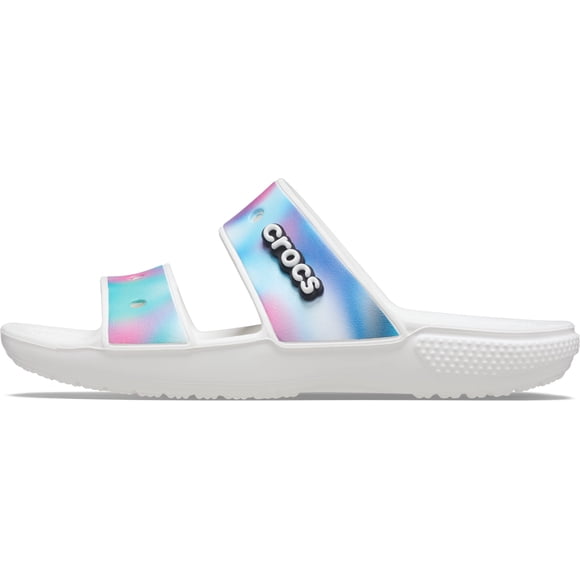 Crocs Unisex Men's and Women's Classic Sandal Slide, Solar Rainbow, 9 US