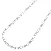 Genuine Solid Sterling Silver 2MM Figaro Link .925 ITProLux Necklace Chains 16" - 30", Silver Necklace for Men & Women, Made In Italy, Capital Jewelry