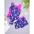 thumbnail image 3 of inhzoy Kids Girls Athletic Gymnastic Leotard with Shorts Dance Yoga Sports Outfit Set Dancewear Navy Blue 16, 3 of 8