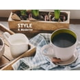thumbnail image 4 of MIAMIO - 6 x 350 ml Stoneware Coffee Mug/Cup Set - Le Papillon Collection (White-Green), 4 of 7