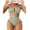 Green, variant on Eytino Bikinis for Women High Waisted Bikini Sets Swimsuit Ribbed V Neck Drawstring Tie Side Bottom Two Piece Bathing Suit