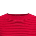 thumbnail image 7 of Dxzfnsa Womens Casual Oversized Loose Solid Round Neck Sweater Long Sleeved Shirts for Women Red-2XL, 7 of 7