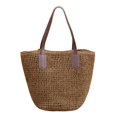 thumbnail image 1 of Bolsos de hombro tejidos con cuerda de papel Bolso con asa superior para mujer (marrón oscuro) Tmvgtek Oficina Multiescena Multifunción, 1 of 8