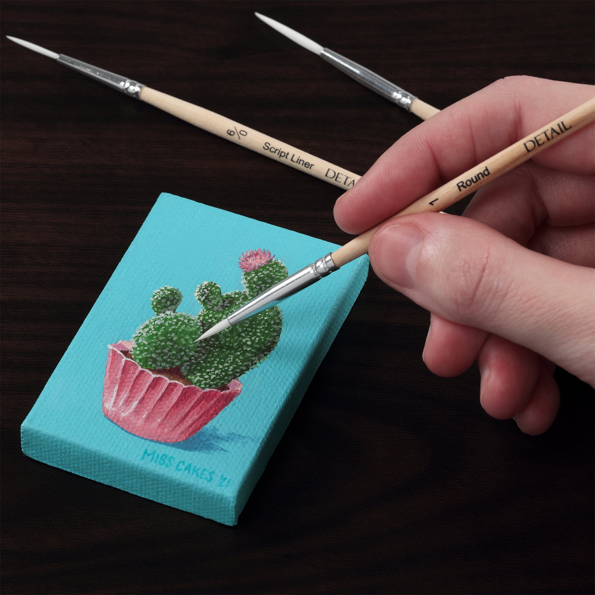 Creative Mark Disposable Detail Brushes - 100 Pack - Disposable Detail Brushes for One-Time Use Painting, Commissions, Miniatures, Crafts