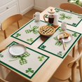 thumbnail image 5 of Saint Patrick's Day Placemats Set of 4 Vintage Green Buffalo Plaid Shamrocks Linen Texture Heat Insulation Washable Place Mats, Non-Slip Table Mats for Dining Table Party Kitchen,13x19 Inch, 5 of 9