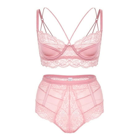 

New French Style Sexy Ultra-Thin Floral Lace Underwear Unlined Beauty Back Bra Sets