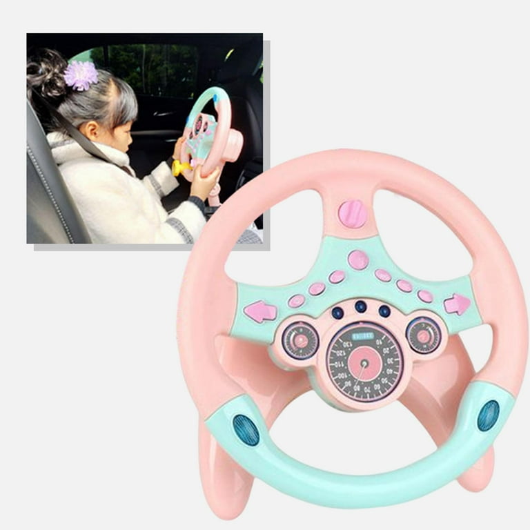 Kids Simulation Steering Wheel Pretend Playset Portable Driving Controller for
