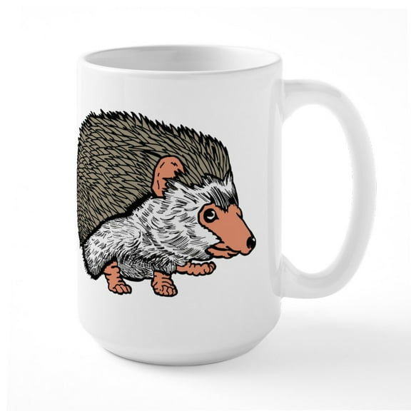 CafePress - Hedgehog Mugs - 15 oz Ceramic Large White Novelty Mug