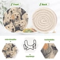thumbnail image 4 of Haosy Set of 6 Drink Woven Coaster with Holder Heat Resistant Non-Slip Bar Coasters 4 Inches Cartoon Golden Retriever, 4 of 7