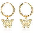 thumbnail image 4 of 1 Pair Hollow ButterflyEarrings Dangle Hoop Earrings Dangling Earrings Hanging Earrings Wedding Party Prom Earrings Everyday Illusion Jewelry for Women Wedding Birthday Party Jewelry Gifts Gold, 4 of 4