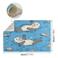 thumbnail image 4 of Qxltty Cute Otter Pattern Leather Drying Mat for Kitchen Countertops Coffee Mats Hide Stain Quickly Absorbs Water Tableware Decor, 4 of 6