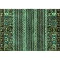 thumbnail image 1 of Ahgly Company Machine Washable Indoor Rectangle Abstract Turquoise Blue Modern Area Rugs, 5' x 7', 1 of 4
