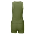 thumbnail image 6 of Aihuaihua Women's Casual Solid Color Slim Fit Tank Top and High Waist Shorts Two Piece Summer Outfit, 6 of 9