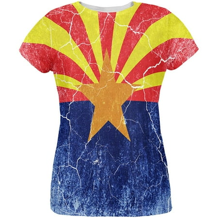 Vintage Ale - Arizona Vintage Distressed State Flag All Over Womens T Shirt