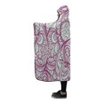 thumbnail image 2 of HATIART Purple Pattern Hooded Blanket Wearable Blanket Comfortable Hooded Throw Wrap 56x80 inch, 2 of 3