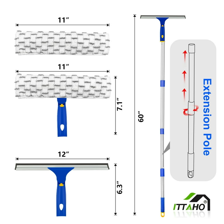 ITTAHO 60-Inch Window Squeegee With Microfiber Pads photo 6