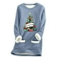 thumbnail image 2 of Neewe Women's Winter Warm Sherpa Lined Fleece Crewneck Sweatshirt Pullover Loungewear Tunic Tops, 2 of 3