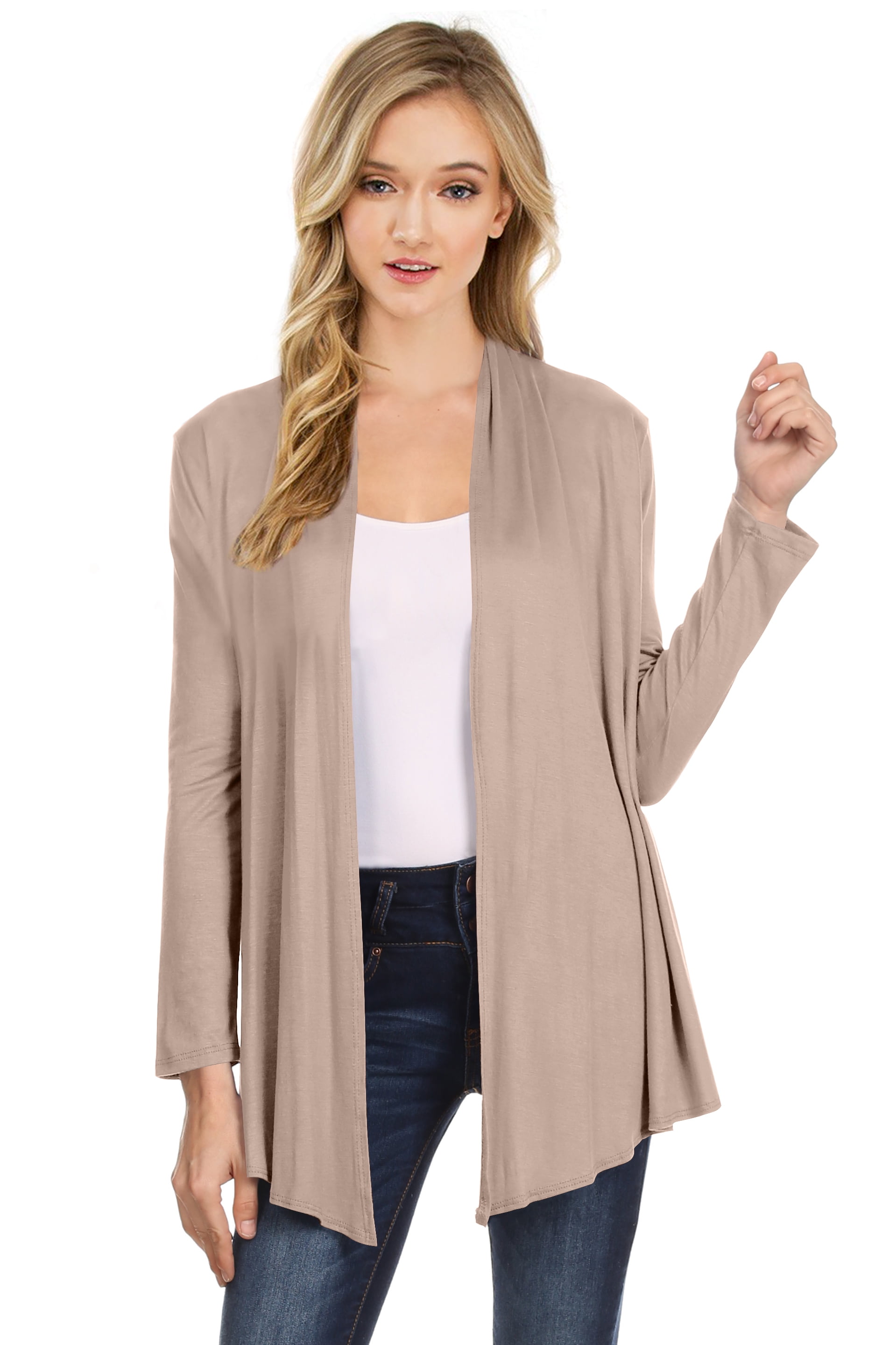 NYL Womens Long Sleeve Open Front Drape 