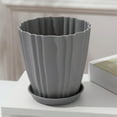 thumbnail image 3 of Pots for Plants Green Plastic Flower Pots Balcony Vegetable Garden Green Plant Pot Container with Base Home Succulent Bonsai Plant Storage Plastic Plant Pots,Water Storage Containers, 3 of 7