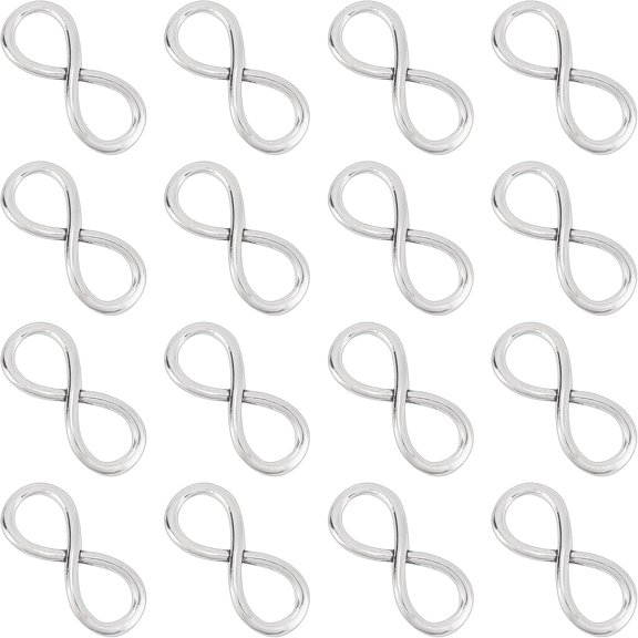 1 Box 60Pcs Infinity Charms Bulk Silver Plated Forever Infinity Symbol Alloy Link Connectors Hollow Tibetan Style Pendants for Jewelry Making Charms Valentine's Day Gifts Bracelets Findings for diy