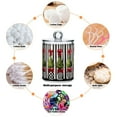 thumbnail image 6 of Yayeee 2 Pack Qtip Holder Bathroom Cotton Swab Canister with Lid Clear Dispenser Set, Black Striped Trees, 6 of 6