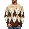 thumbnail image 2 of Zormilly Christmas Sweater Men Long Sleeve Crew Neck Cable Knit Sweaters Festival Holiday Oversized Fuzzy Pullover, S-3XL, 2 of 5