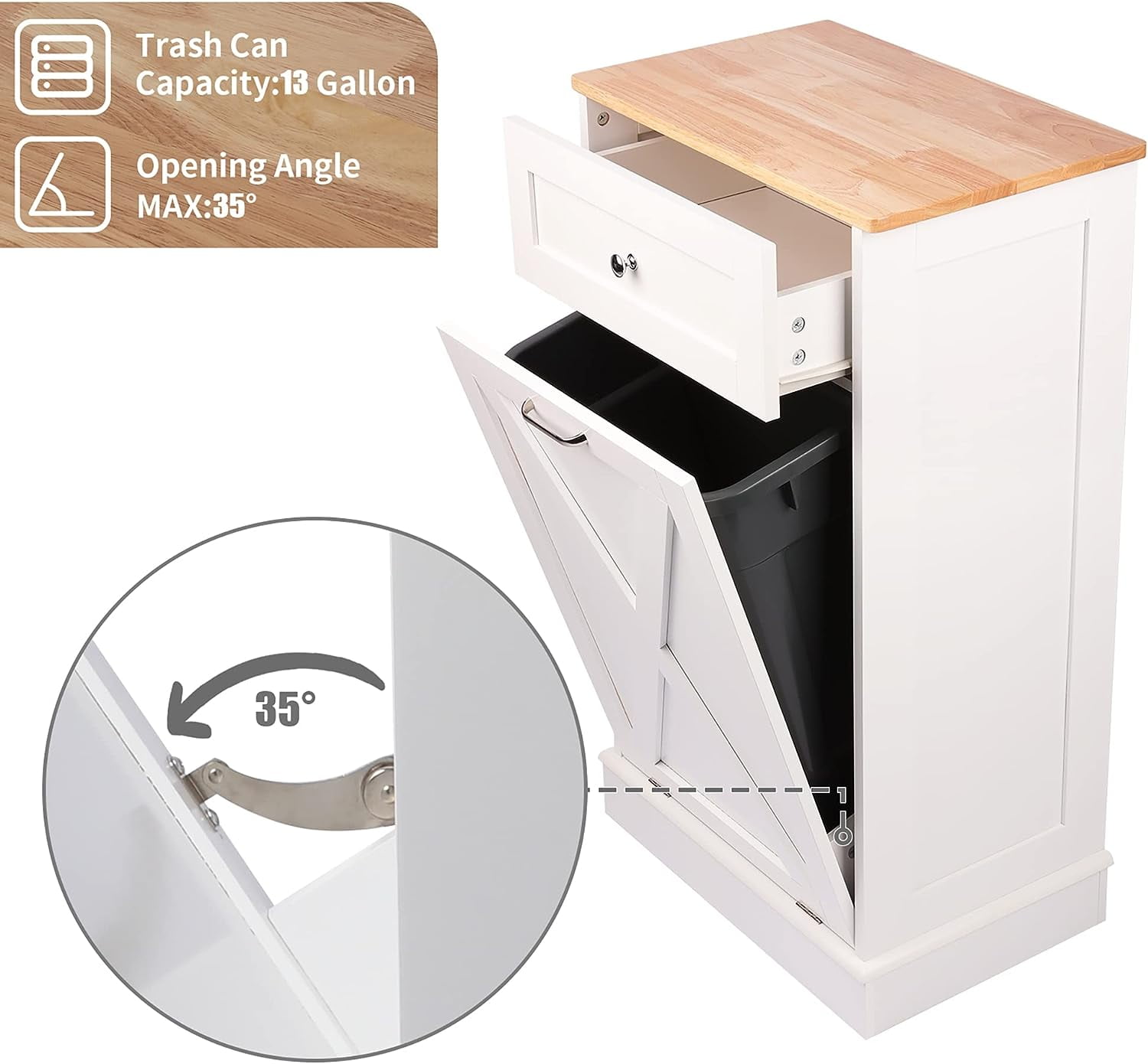 Trash Bin Cabinet, Trash Can Cabinet, Tilt Out Cabinet, Wood Trash Rec –  thefurniturefarm