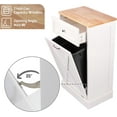 thumbnail image 2 of Tolead Kitchen Single Trash Cabinet Tilt Out Free Standing Storage Can with Hideaway Drawer and Countertop, Wood, White, 2 of 9