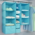thumbnail image 3 of nipocaio Wardrobe Organizer With 3 Compartments, Hanging Fabric Cabinet With Iron Frame, Foldable Hanging Shelf, Storage System For Clothes, 3 of 5