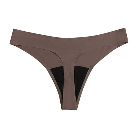 Kopltyrfg Underwear for Women Nylon Thong Leak Panties Sexy Panties Brown S