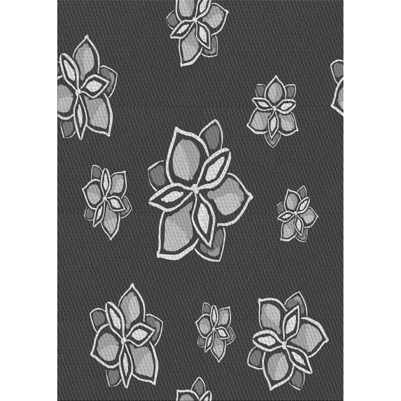 Ahgly Company Machine Washable Indoor Rectangle Transitional Charcoal Black Area Rugs, 7' x 9'